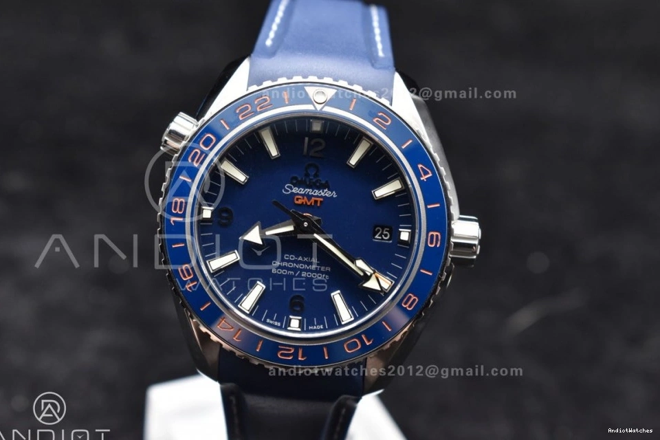 Clone Ocean Co-Axial Dial Super Strap Blue GMT A8605 600M Best Blue VSF on Edition Ceramic Trendsetting Planet 43.5mm Bezel 1009 Rubber 1:1 0313